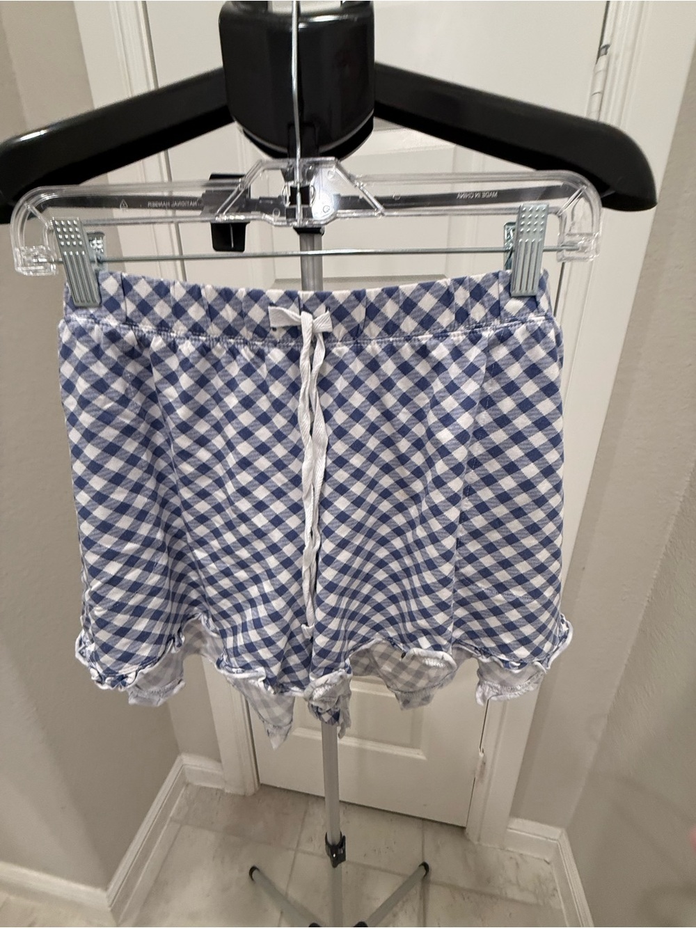 Cacique Blue and White Gingham Sleep Shorts